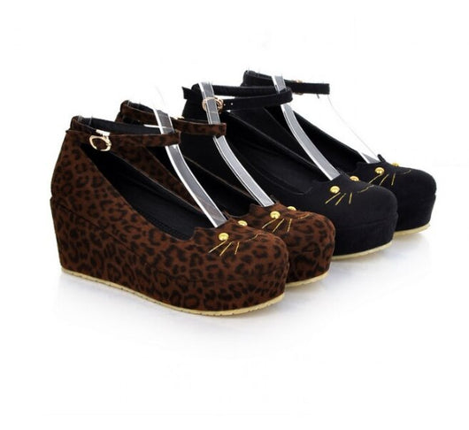 Zapatos Plataforma Leopardo con Cuña para Mujer - Image 3