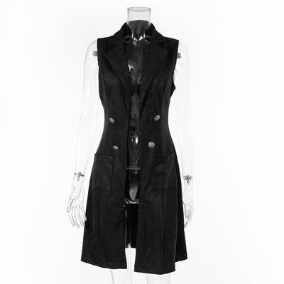 Chaleco de Ante Slim Fit Retro Elegante para Mujer - Image 6