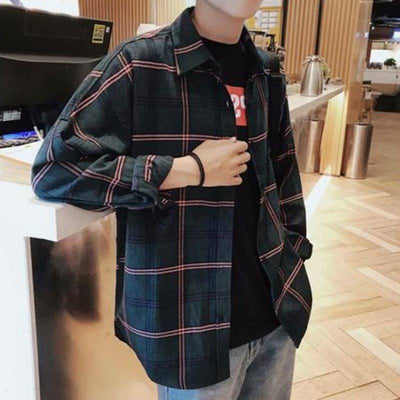 Camisa Holgada a Cuadros para Hombre - Image 13