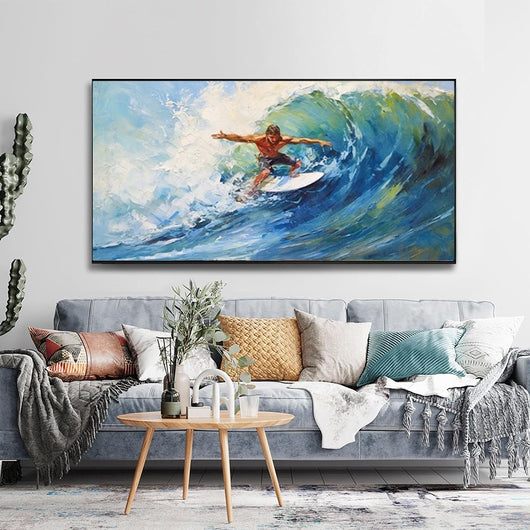 Cuadro Óleo Artesanal Gran Formato - Paisaje Marino con Velero para Sala de Estar - Image 6