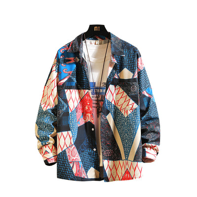 Camisa Casual de Manga Larga con Estampado Floral para Hombre - Image 3