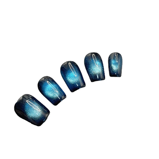 Uñas Postizas Efecto Ojo de Gato Artesanales para Mujer - Image 2