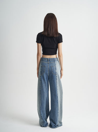 Jeans Azul Lavado Corte Holgado para Mujer - Image 8