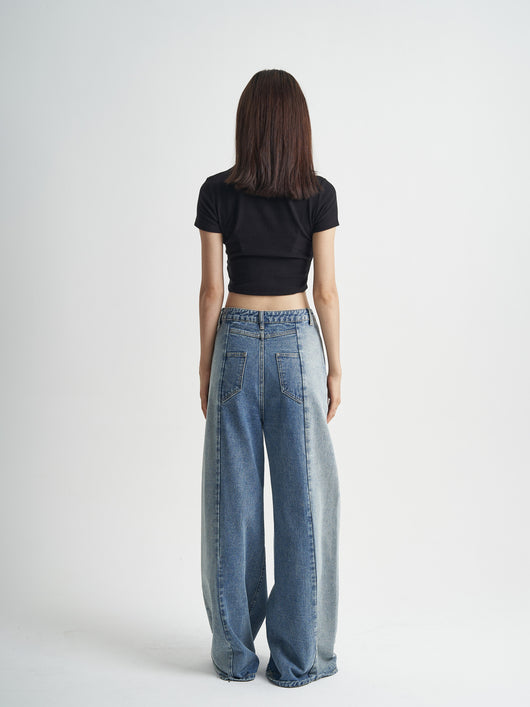 Jeans Azul Lavado Corte Holgado para Mujer - Image 8