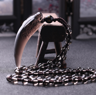 Collar de Púa de Obsidiana Negra Natural - Image 6