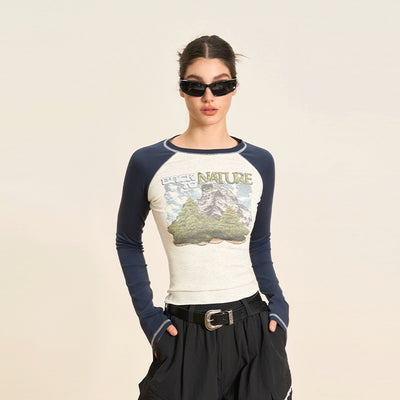 Playera Manga Larga Ajustada Back To Snow Mountain para Niña - Image 8