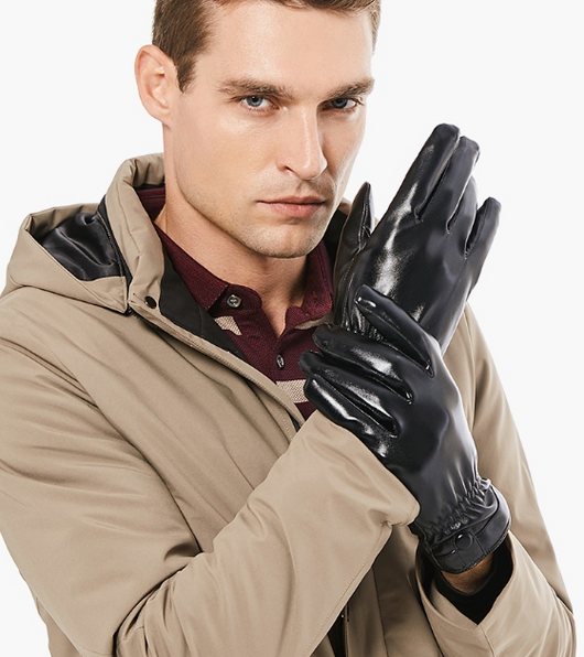 Guantes de Invierno de Cuero PU para Hombre, Cálidos y para Pantalla Táctil - Image 8