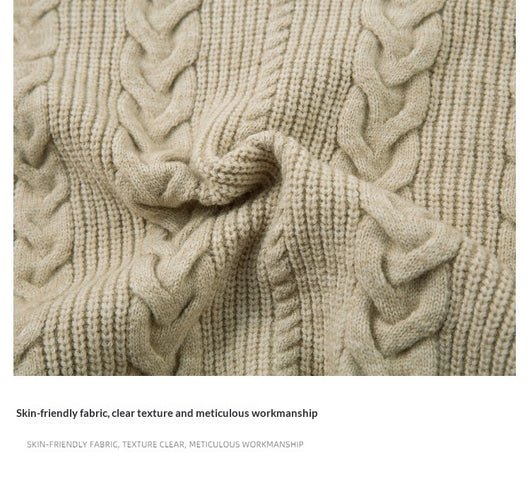 Cardigan de Punto Grueso con Cierre y Patrón Trenzado para Hombre - Image 19