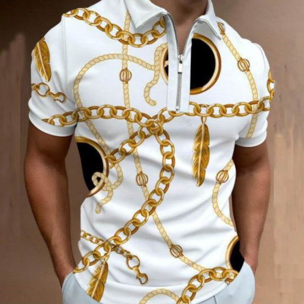 Polo Estampado Casual Talla Grande para Hombre