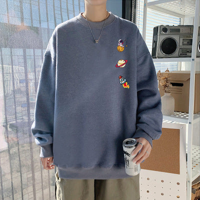 Suéter Hombre Cuello Redondo Estilo Hong Kong Corte Holgado Primavera - Image 18