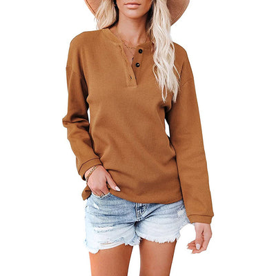 Blusa Manga Larga Cuello en V Mujer - Colores Lisos - Image 7