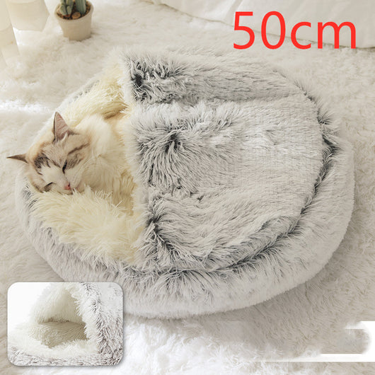 Cama 2 en 1 para Perros y Gatos - Cama Cálida de Felpa Suave Tipo Casa - Image 155