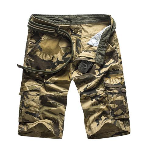 Pantalones Cortos Cargo Camuflaje con Cinturón y Múltiples Bolsillos - Image 4