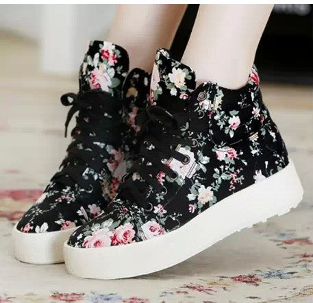 Zapatillas Canvas Plataforma Alta Estilo Coreano - Casual para Estudiantes