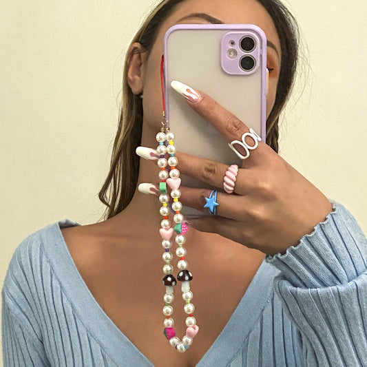Pulsera de Bolsa con Costura Bicolor y Cordón Ajustable