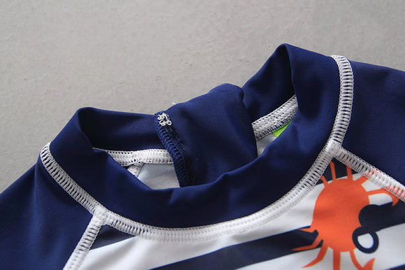 Traje de Baño Niño Rayas Azul Marino - Conjunto Surf
