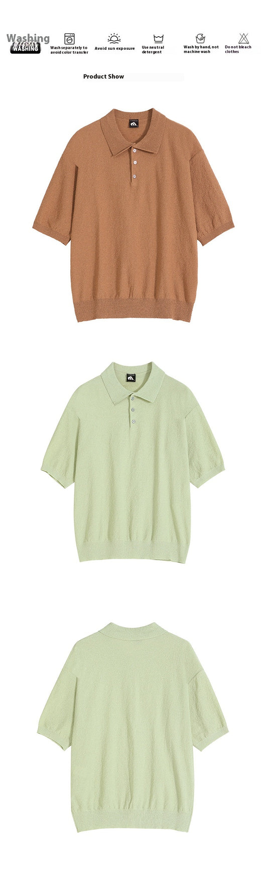 Polo Tejido Retro Clásico de Manga Corta para Hombre - Image 11