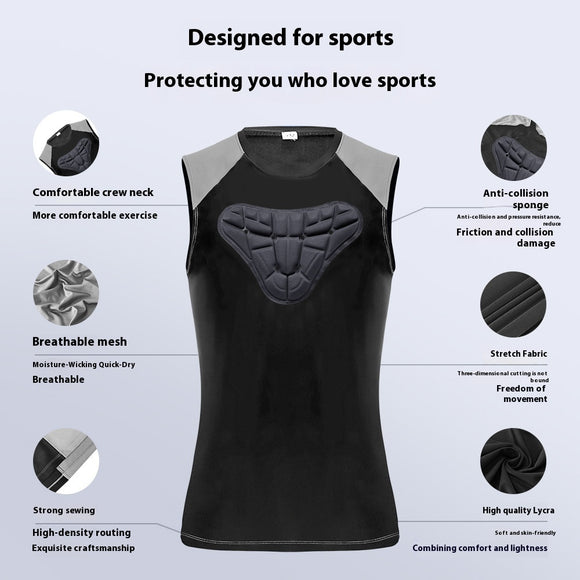 Chaleco Deportivo Anticolisión 3D para Hombre - Malla Transpirable Verano