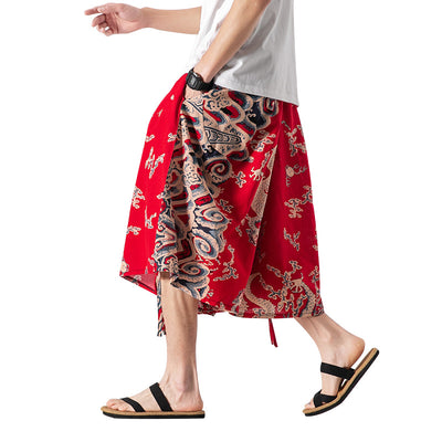 Pantalones Cortos Holgados Estilo Chino con Estampado Floral y Elefante - Image 5