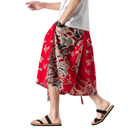 Pantalones Cortos Holgados Estilo Chino con Estampado Floral y Elefante - Image 5