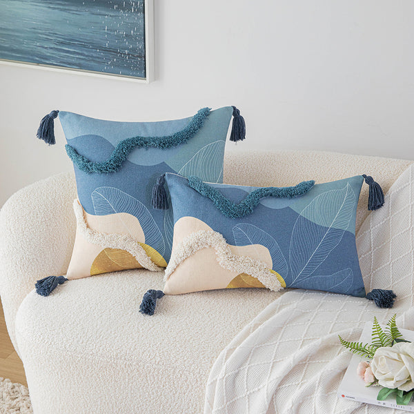 Funda de Almohada Decorativa Morandi con Textura Acolchada