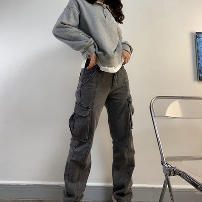 Jeans Casuales Multibolsillos con Efecto Desgastado - Image 3