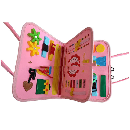 Tablero Educativo Sensorial con Actividades de Abotonado y Vestimenta para Bebés - Image 21