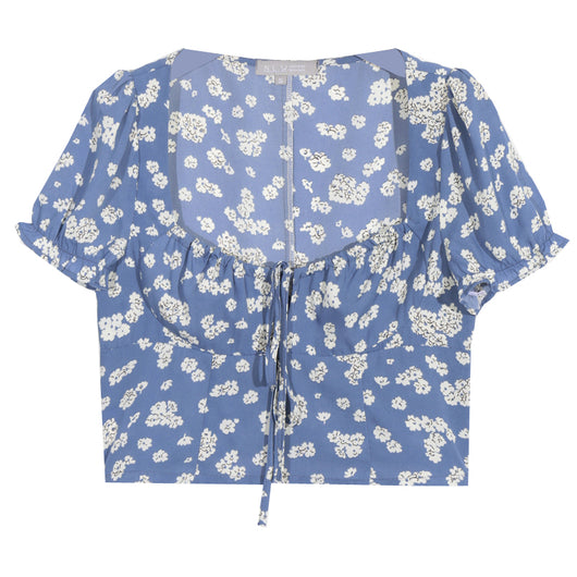 Blusa Floral Ajustada de Cintura Alta para Mujer - Image 2