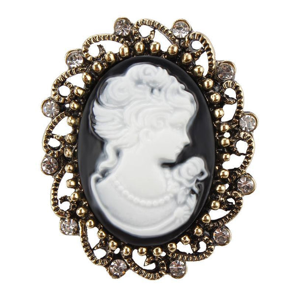 Broche Retro de Belleza con Diamantes