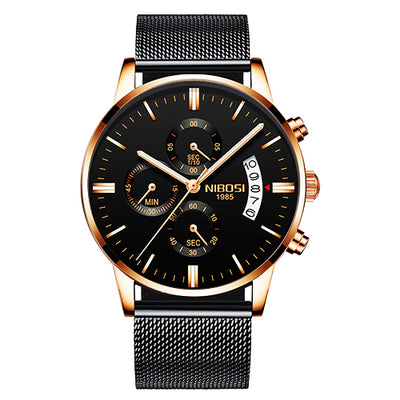 Reloj Cronógrafo Deportivo de Acero Inoxidable Dorado para Hombre - Image 3