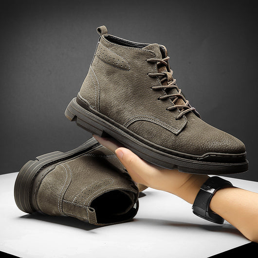 Botas Martín de Cuero con Forro Cálido - Estilo Retro Versátil para Hombre - Image 4