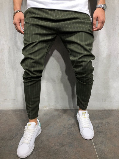 Pantalones Casuales para Hombre con Diseño de Rayas y Combinación de Colores - Image 3