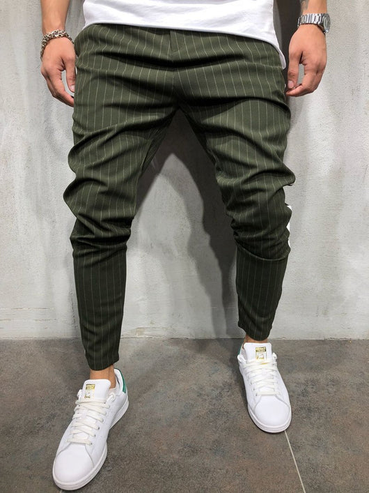 Pantalones Casuales para Hombre con Diseño de Rayas y Combinación de Colores - Image 3