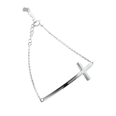 Pulsera de Plata Esterlina con Cruz Brillante para Mujer - Image 6