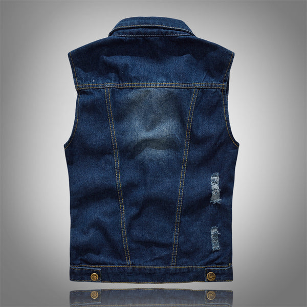Chaleco Vaquero Azul Personalizado para Hombre - Talla Grande
