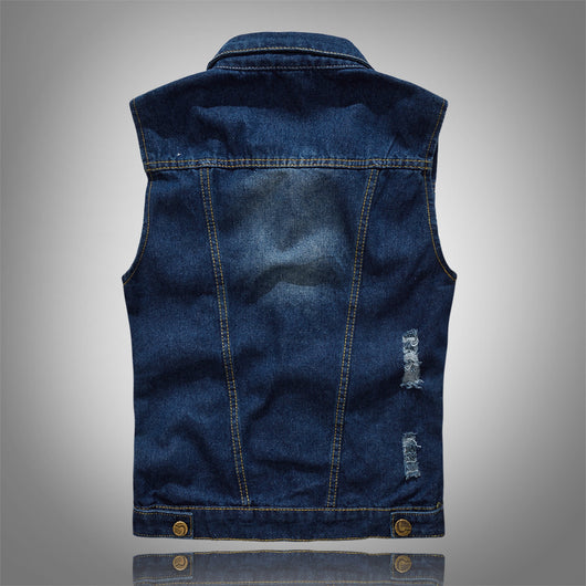 Chaleco Vaquero Azul Personalizado para Hombre - Talla Grande - Image 2