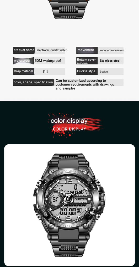Reloj Deportivo Multifunción Resistente al Agua con Tecnología Quartz - Image 8