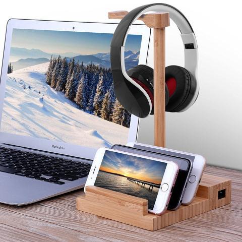 Soporte de Madera Maciza para Auriculares - Image 2
