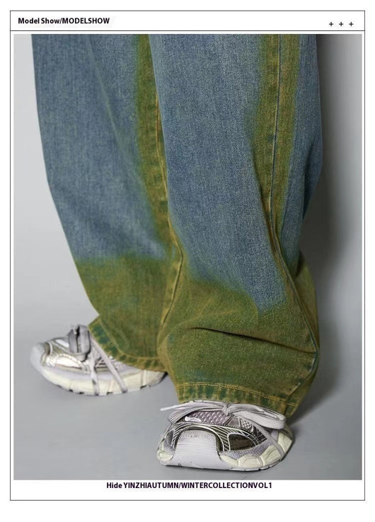 Conjunto Denim Degradado Distressed con Chaleco Spray Color - Image 12