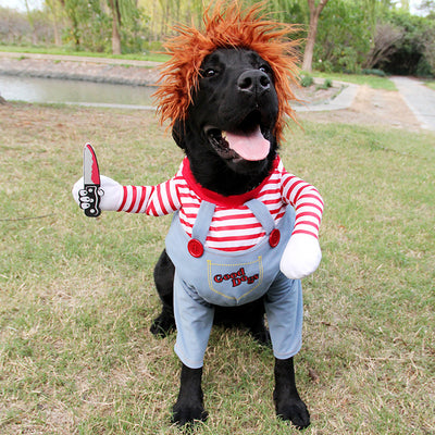 Disfraz de Halloween para Perros - Traje Ajustable Terrorífico con Accesorios