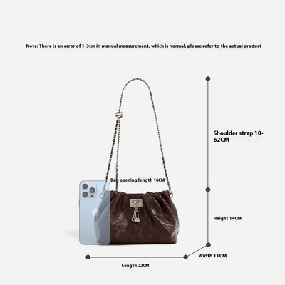 Bolso Nube de Cuero con Cierre Retro - Elegancia y Temperamento de Alto Grado - Image 8