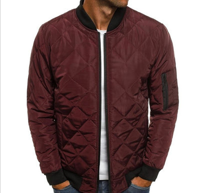 Abrigo de Invierno para Hombre con Diseño de Costura Rombo y Cuello de Pie - Image 14