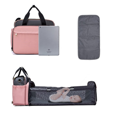 Cuna Portátil Convertible 2 en 1 con Bolsa Mensajero