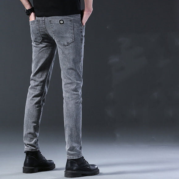Jeans Casuales Elásticos de Cintura Media para Hombre
