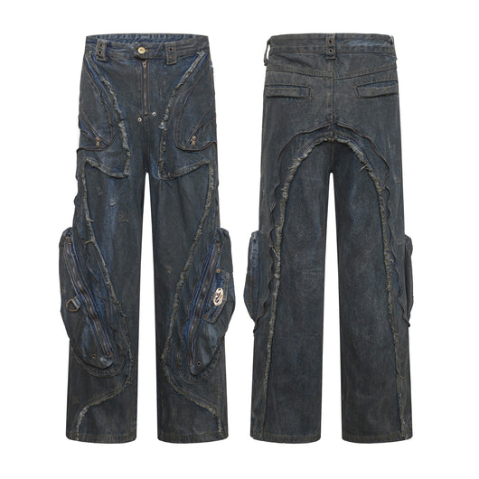 Pantalones Vaqueros Oversized Estilo Urbano Americano Corte Pesado - Image 17