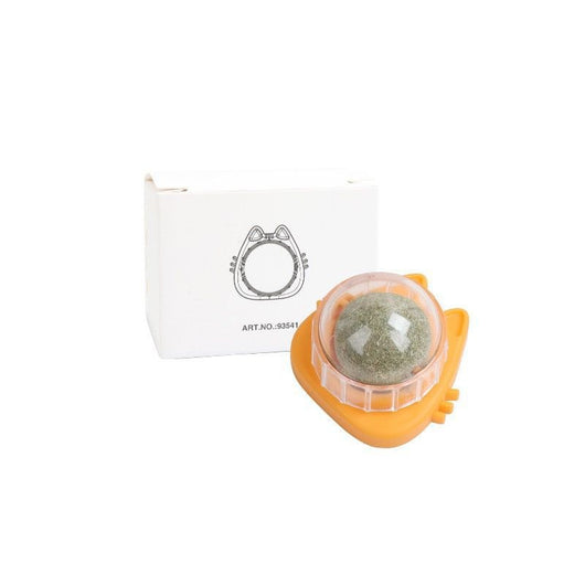 Light blue and light green catnip ball wall toys, shaped like cat faces, with clear domes containing catnip. - Image 11