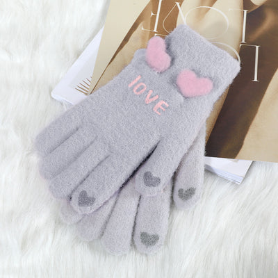 Guantes Tejidos de Invierno con Contraste de Colores y Forro Polar para Mujer - Image 27