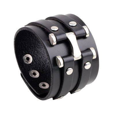 Pulsera de Cuero Punk Retro con Estilo Rebelde - Image 9