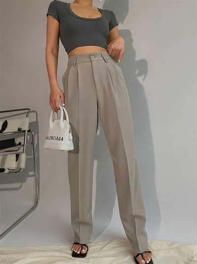 Pantalones Boyfriend Drapeado de Largo Clásico - Image 7