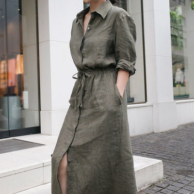 Vestido Camisero de Algodón Puro - Image 5